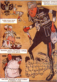 Советская агитационная листовка 
с перечнем злодеяний Маннергейма.